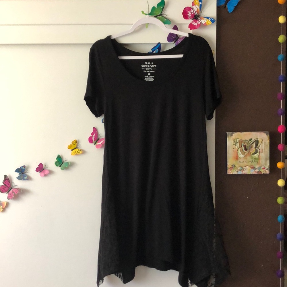 Black Tunic with flared lace sides.